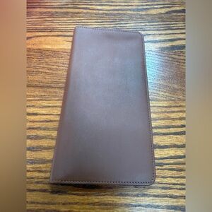 Bally Brown Leather Passport Holder Travel Wallet Organizer Luxury Italy